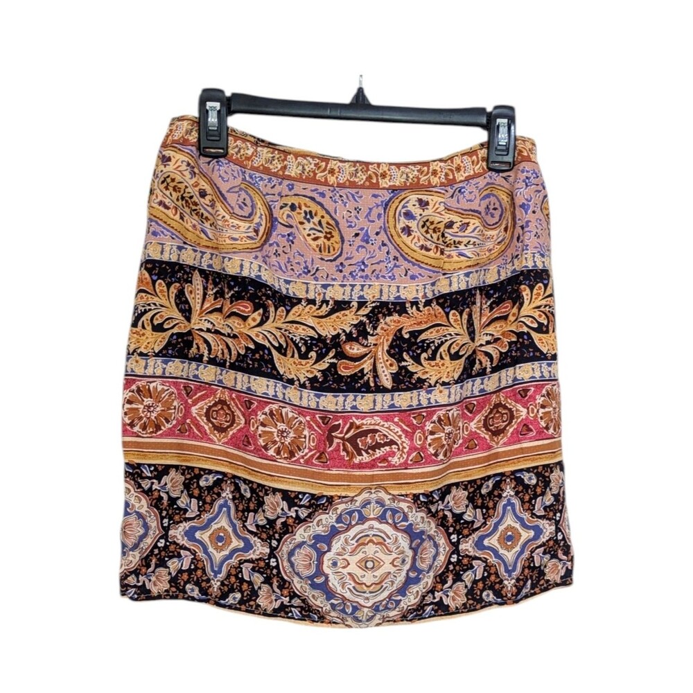 NEW Rachel Zoe Boho Paisley Print Multicolor Skirt - Size 4 Womens
